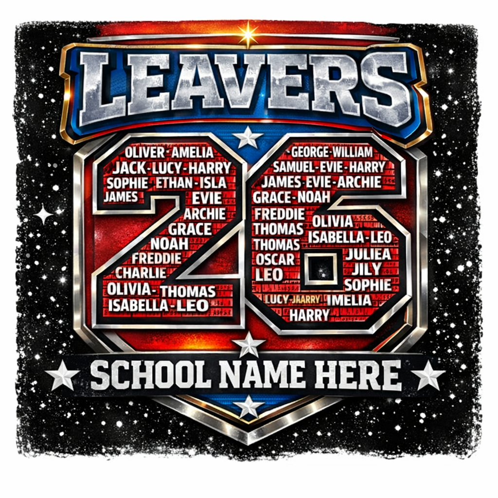 Leavers 26 - Patriotic Stars hoodie back design